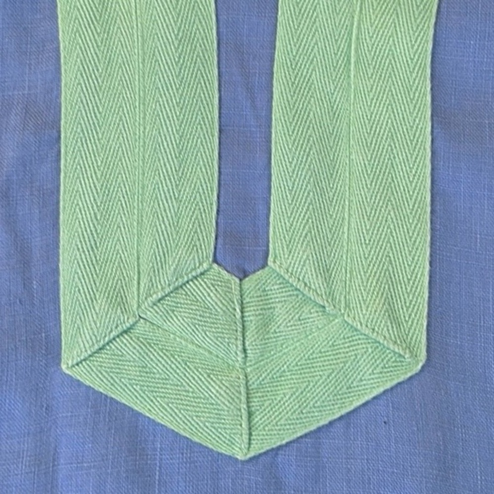 EUC Sail to Sable Linen Tunic Top Blue Mint Green Size Medium - Picture 7 of 10